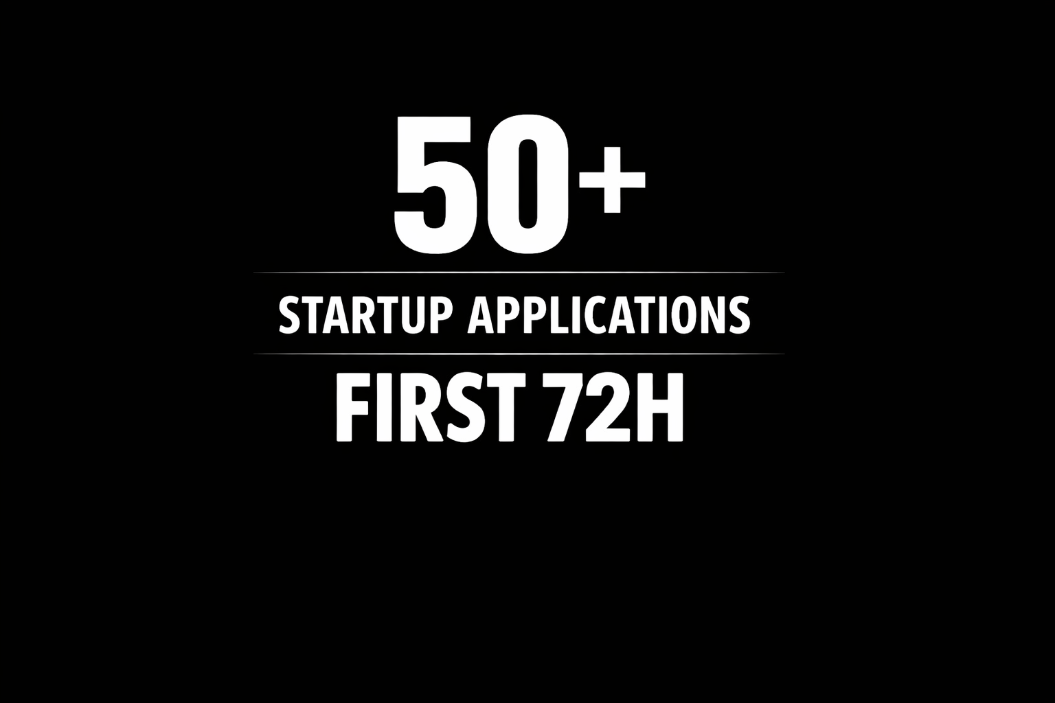 More than 50 startup applications in the first 72 hours